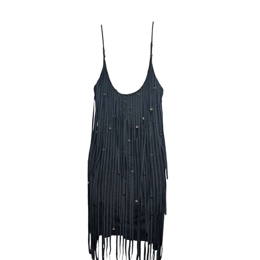 Jason Wu Collection Embroidred Fringe Tulle Minidress in Black NWT Size 6 - Picture 5 of 10